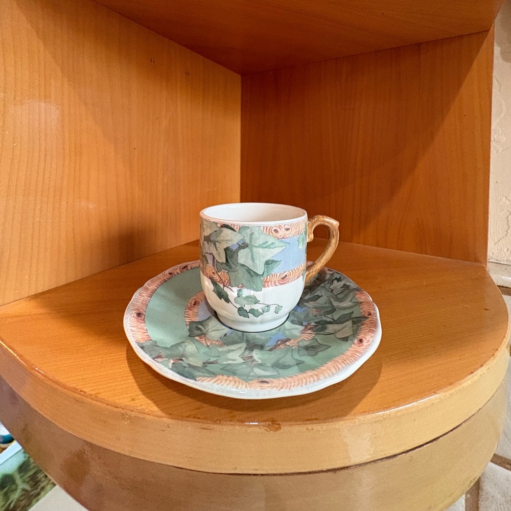 Fairncerie De Gien Floral Cup and Saucer Set ( La Lierre Collection)